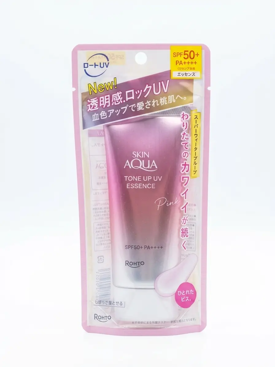 Rohto Skin Aqua Tone Up UV Essence Mint Pink SPF 50+ PA++++ (80g) | Sunscreen Price in Bangladesh